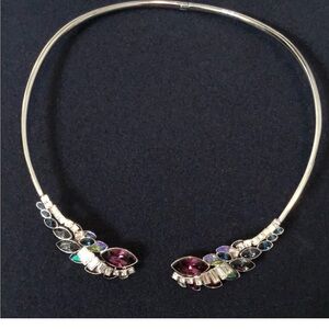 Swarovski cosmic Silver Necklace with Multicolor Gemstones